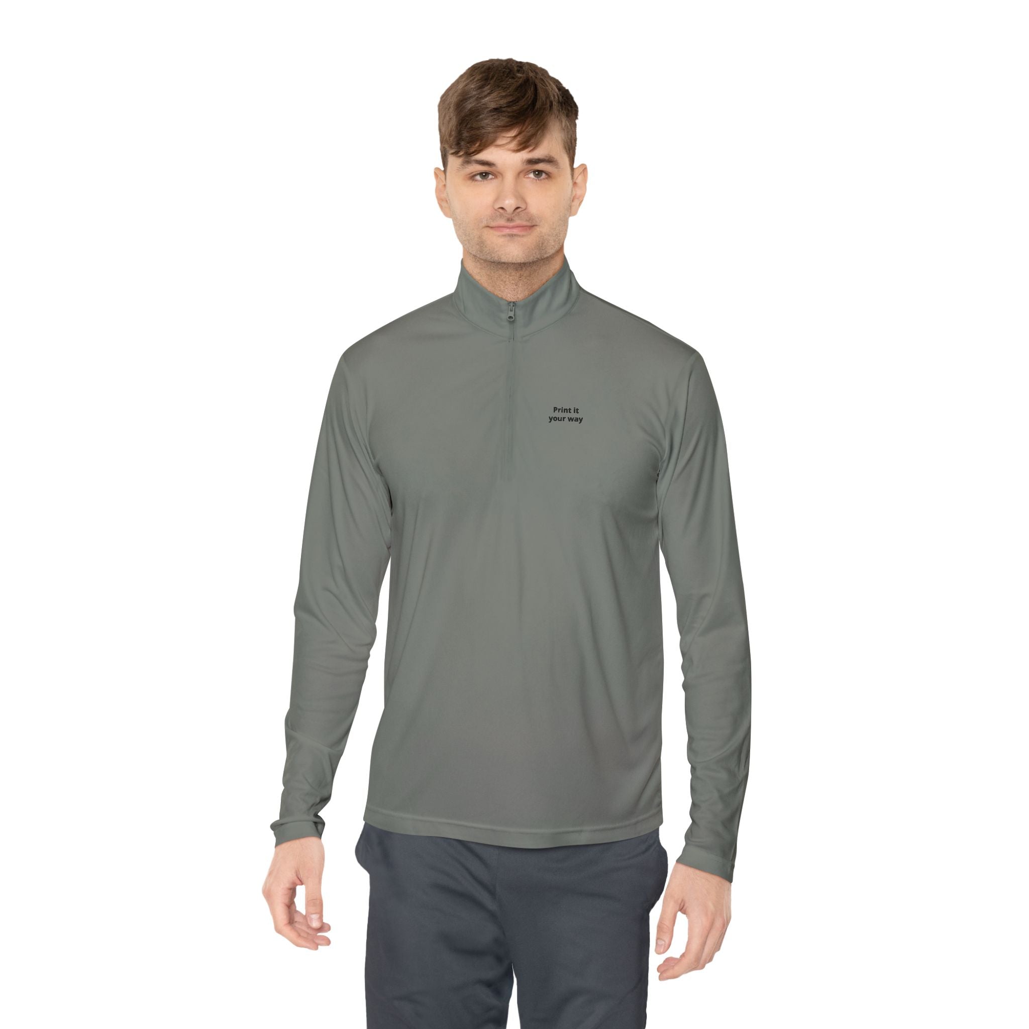Quarter-Zip Pullover - Custom Text or Logo | Personalize Your Own Chest Print