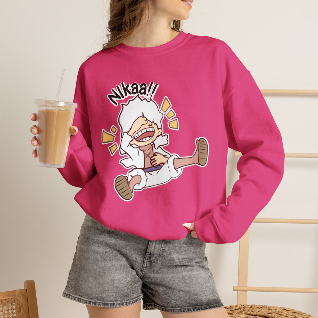 Nikaaa! Cartoon Laugh Crewneck Sweatshirt