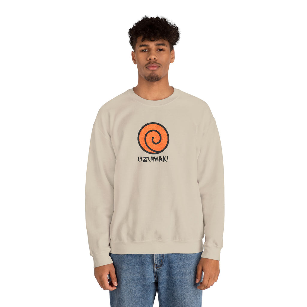 Uzumaki Spiral Crewneck Sweatshirt - Cute Anime-Inspired Logo Crew