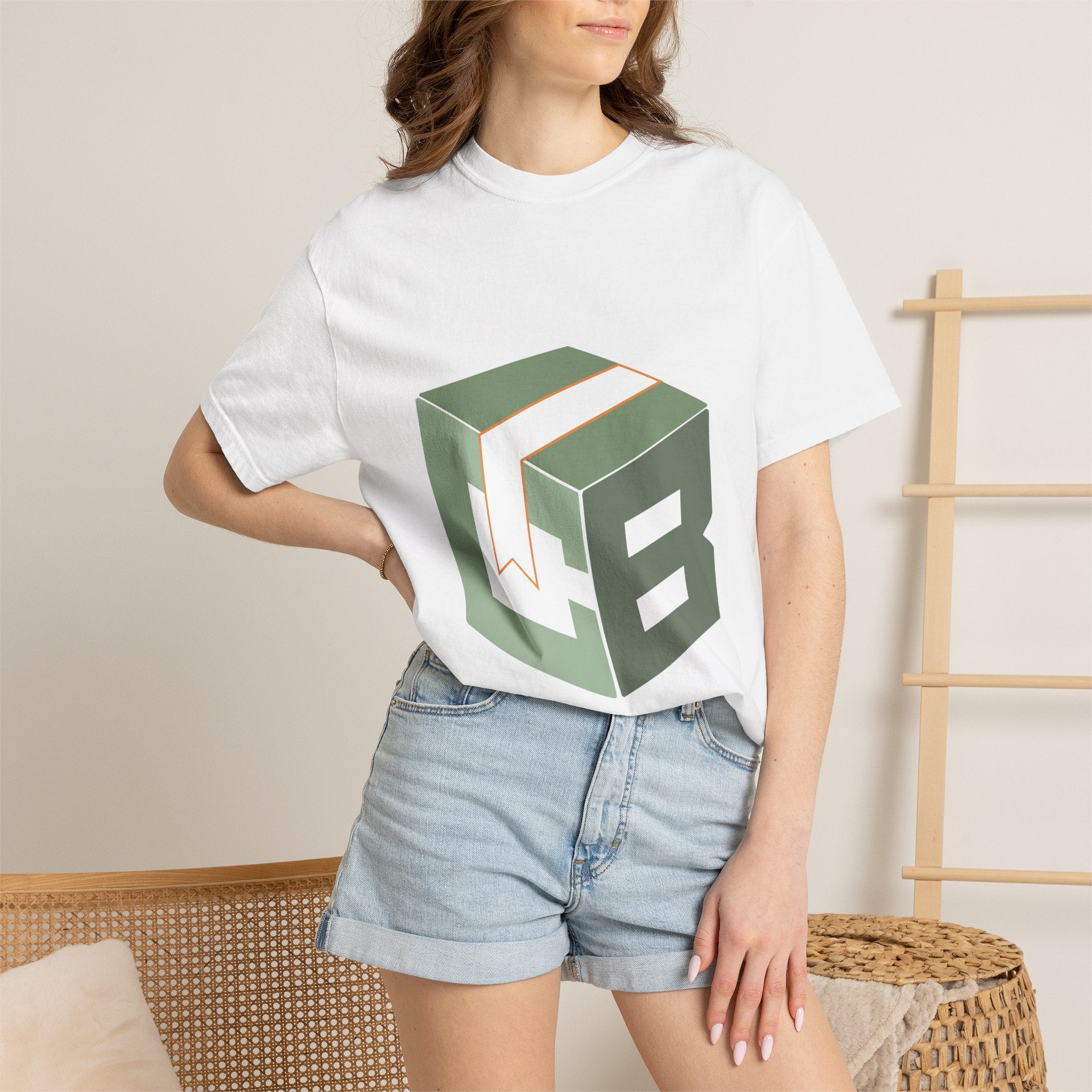 Cube Logo T-Shirt - Green 3D Box Graphic Tee
