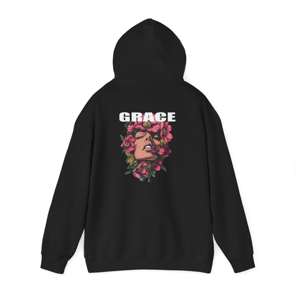 Grace Floral Hoodie - Women's Aesthetic Flower Face Pullover