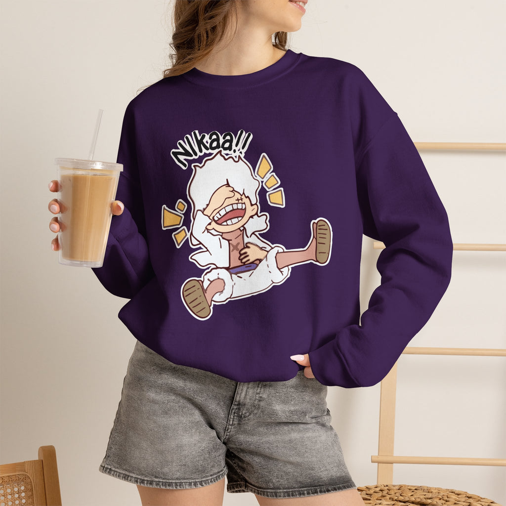 Nikaaa! Cartoon Laugh Crewneck Sweatshirt