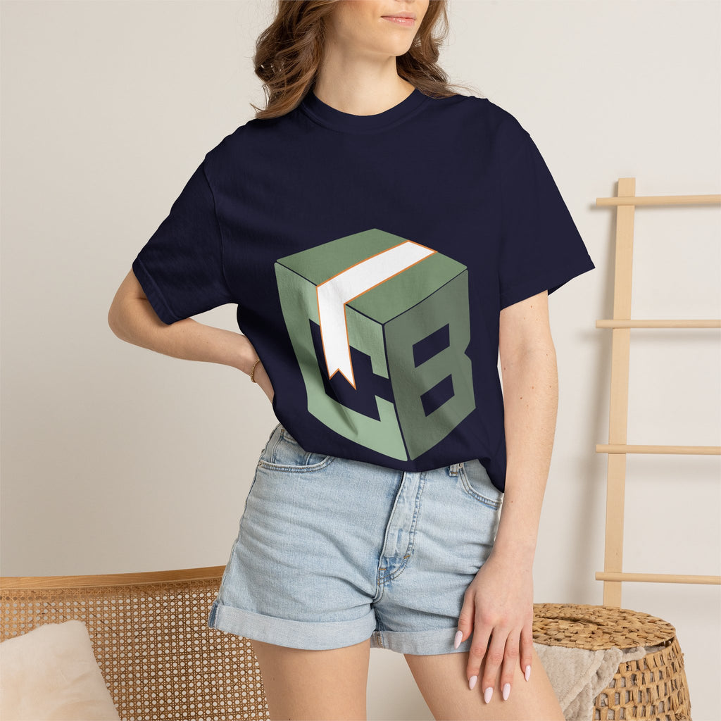 Cube Logo T-Shirt - Green 3D Box Graphic Tee