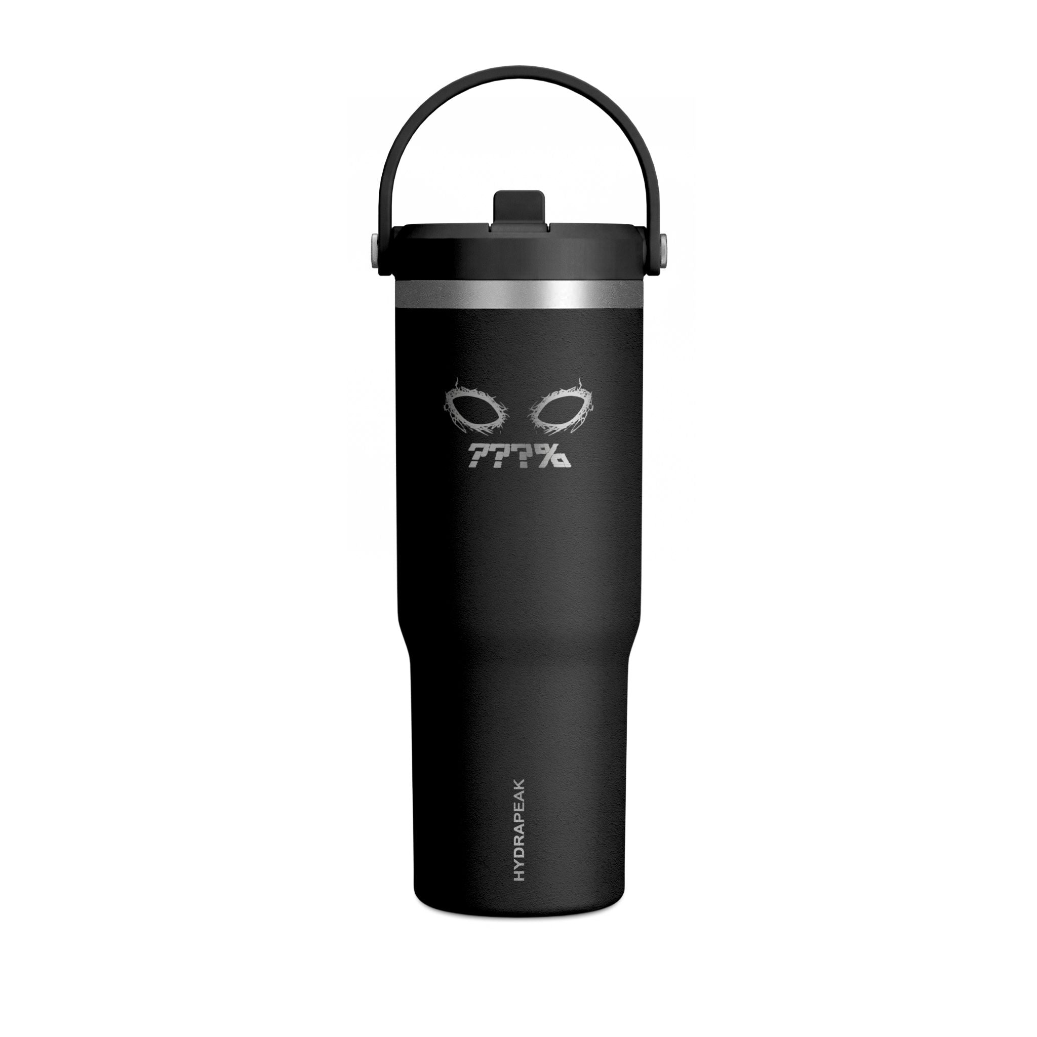 Nomad 32oz Tumbler — Matte Black 'PPT%' Minimalist Travel Mug with Sunglasses Icon