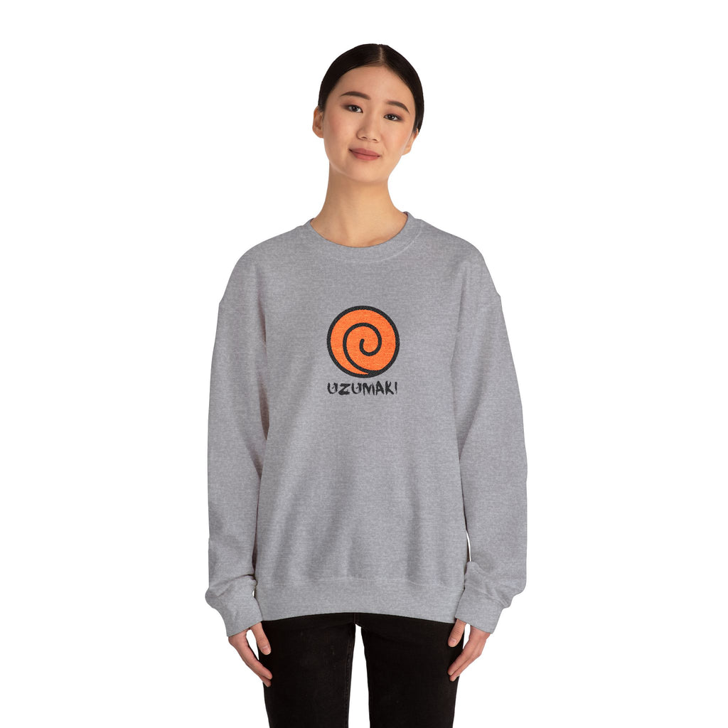 Uzumaki Spiral Crewneck Sweatshirt - Cute Anime-Inspired Logo Crew