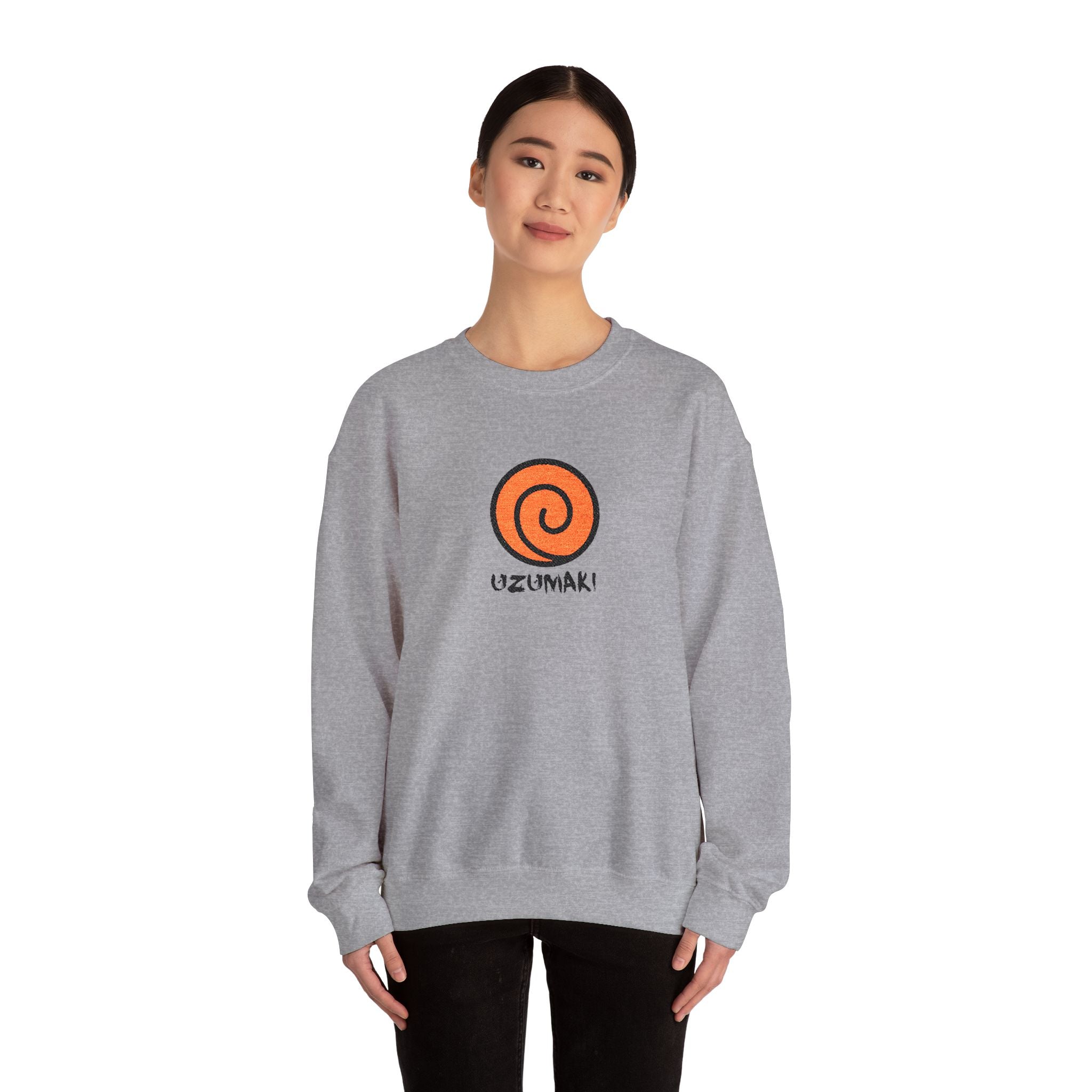 Uzumaki Spiral Crewneck Sweatshirt - Cute Anime-Inspired Logo Crew