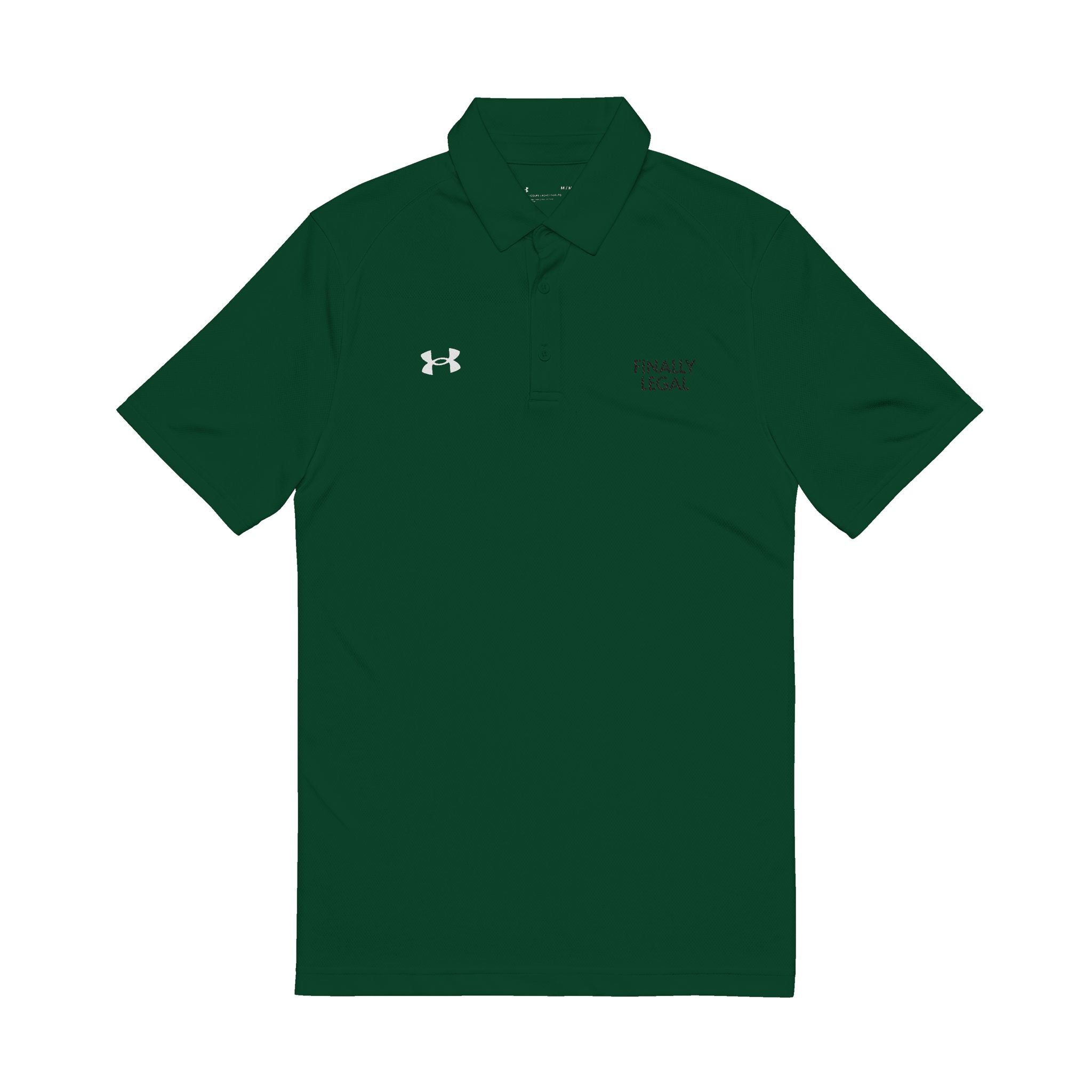 Embroidered 'Finally Legal' Men's Polo Shirt - Performance Golf/Work Polo