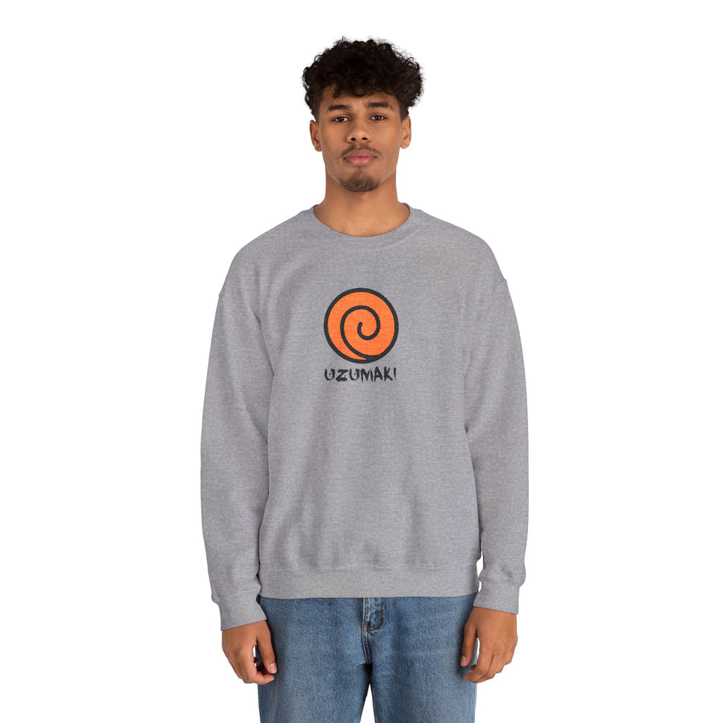 Uzumaki Spiral Crewneck Sweatshirt - Cute Anime-Inspired Logo Crew