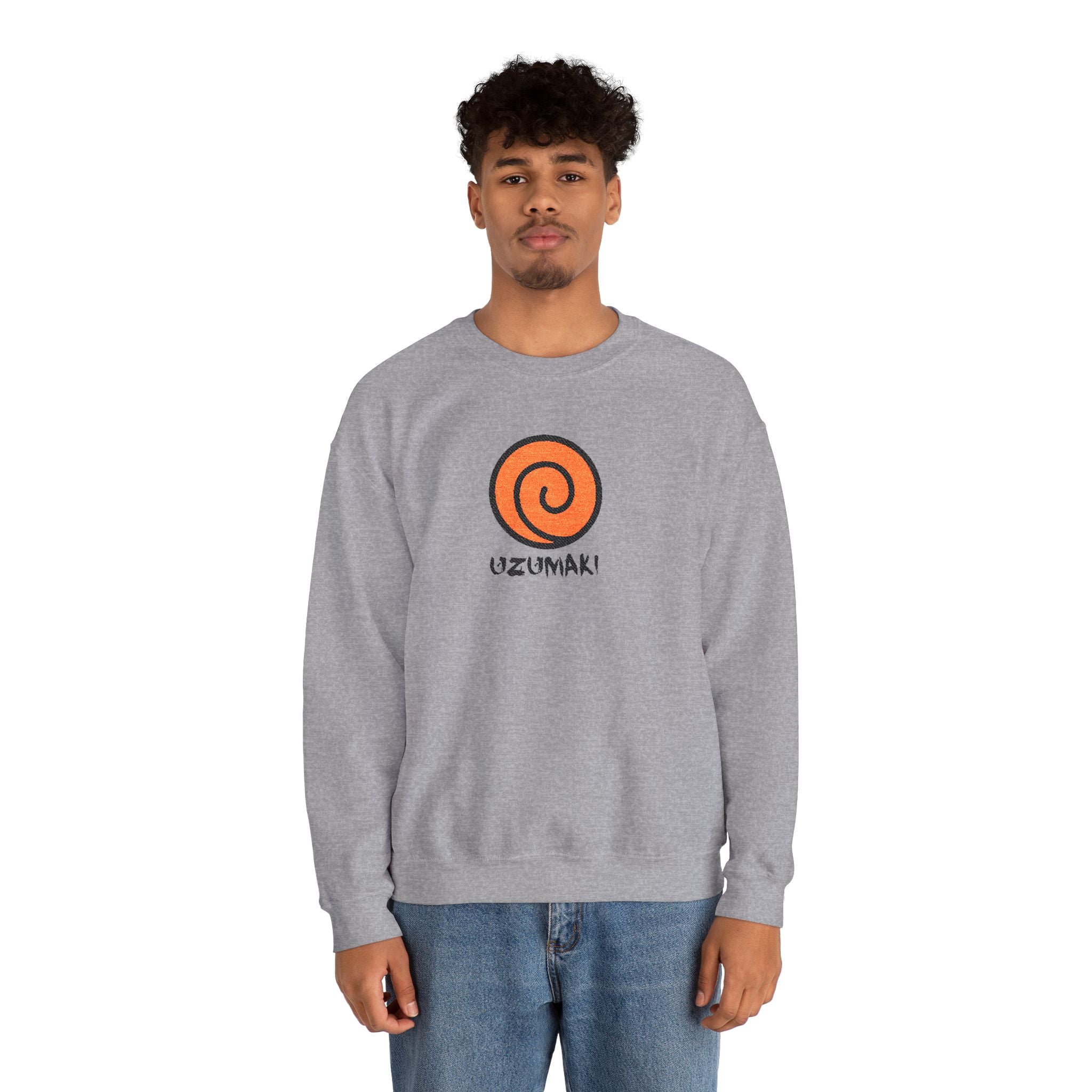 Uzumaki Spiral Crewneck Sweatshirt - Cute Anime-Inspired Logo Crew