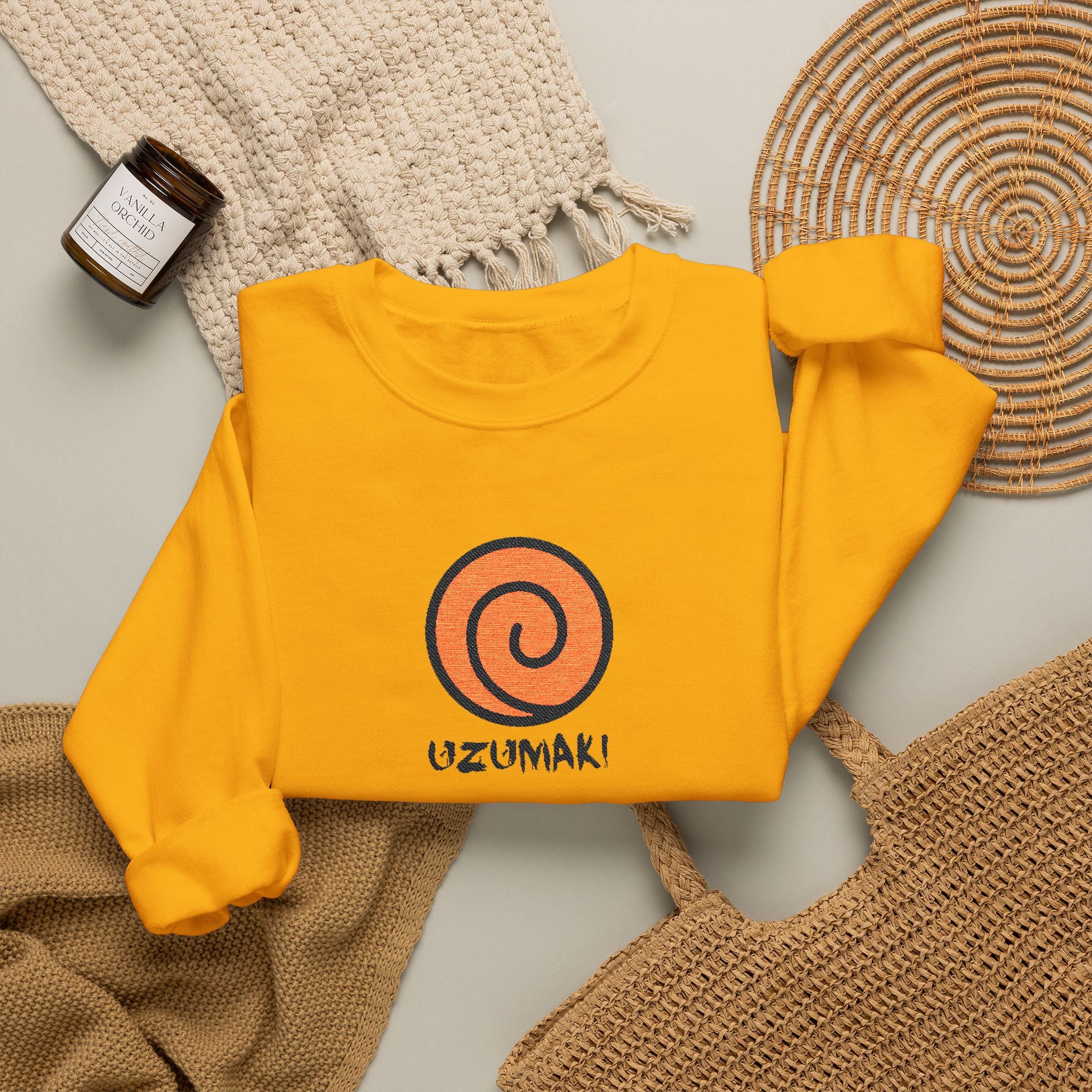 Uzumaki Spiral Crewneck Sweatshirt - Cute Anime-Inspired Logo Crew