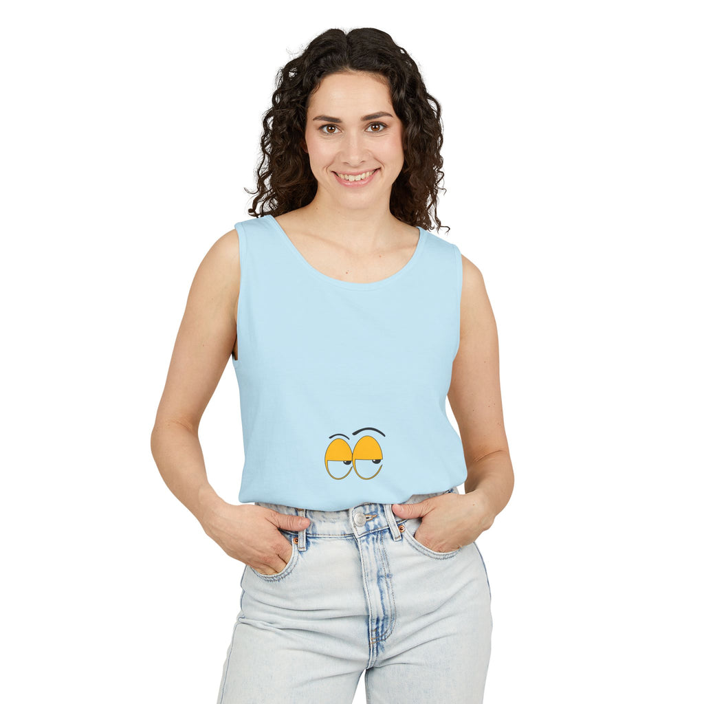 Sleepy Eyes Tank Top - Custom Text Graphic Tank | Personalize Your Own Message