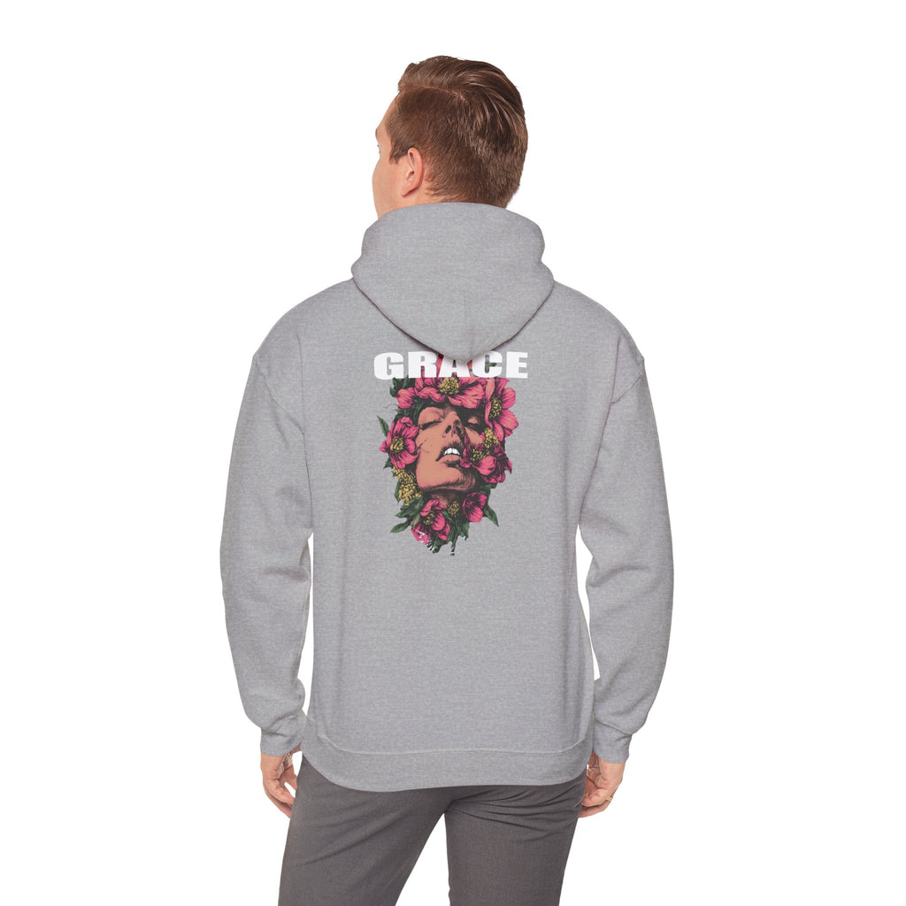 Grace Floral Hoodie - Women's Aesthetic Flower Face Pullover