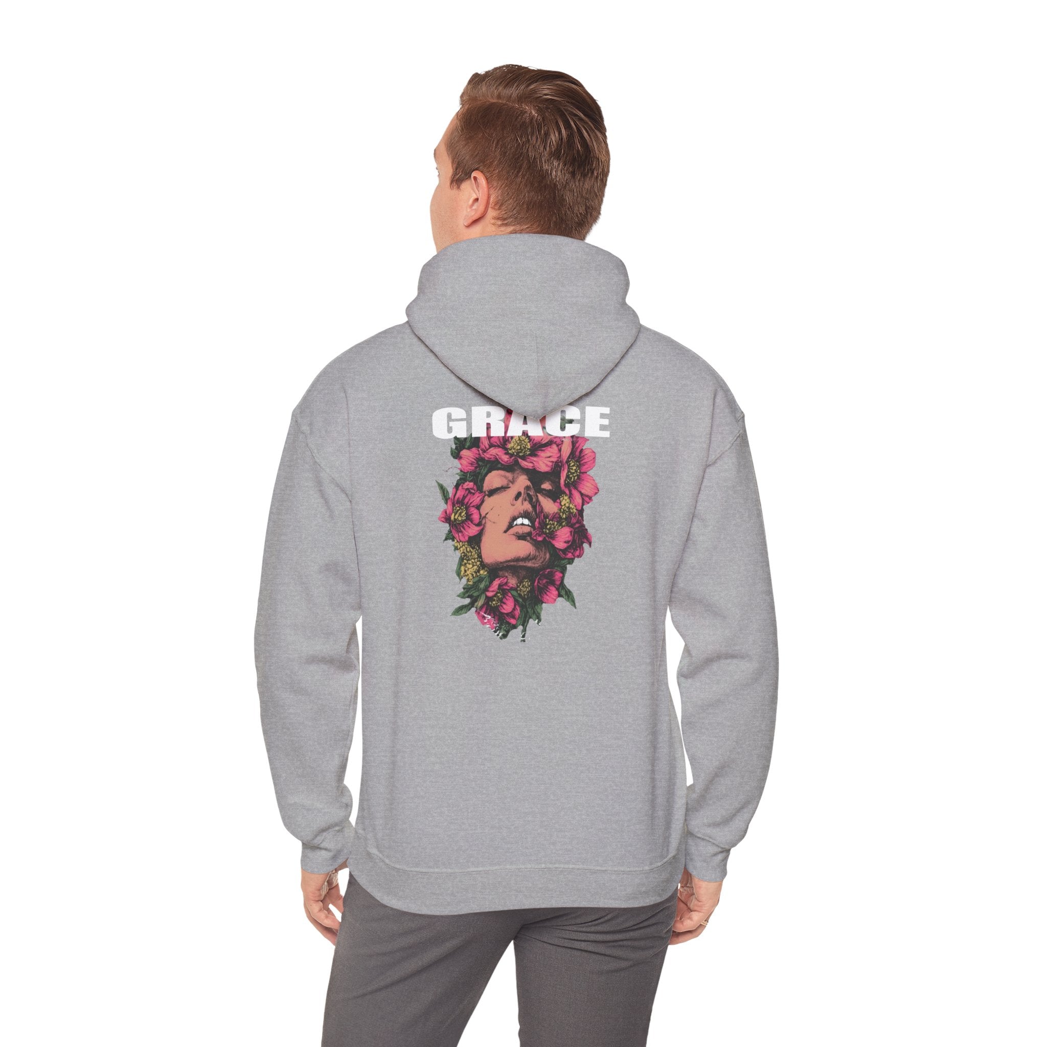 Grace Floral Hoodie - Women's Aesthetic Flower Face Pullover