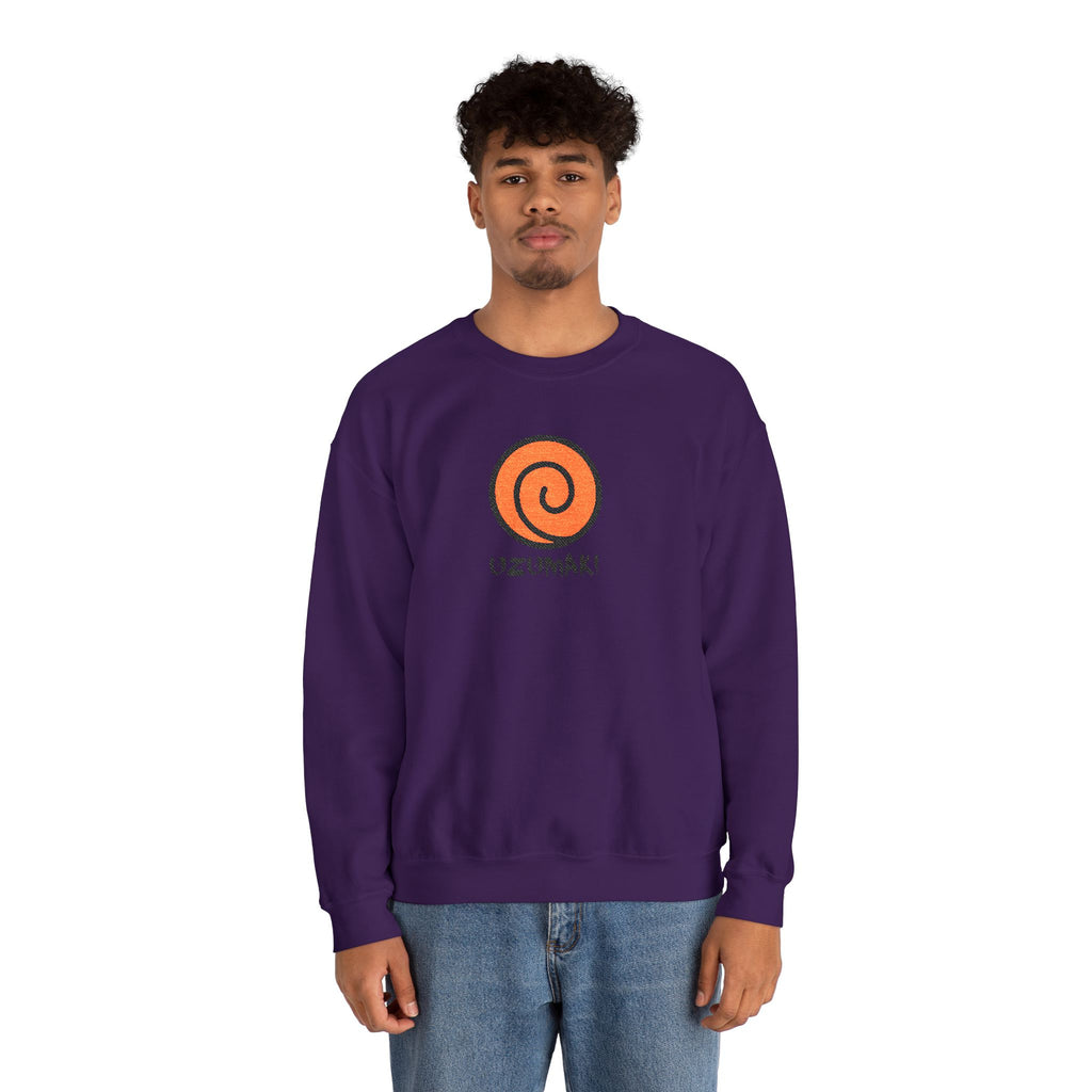 Uzumaki Spiral Crewneck Sweatshirt - Cute Anime-Inspired Logo Crew