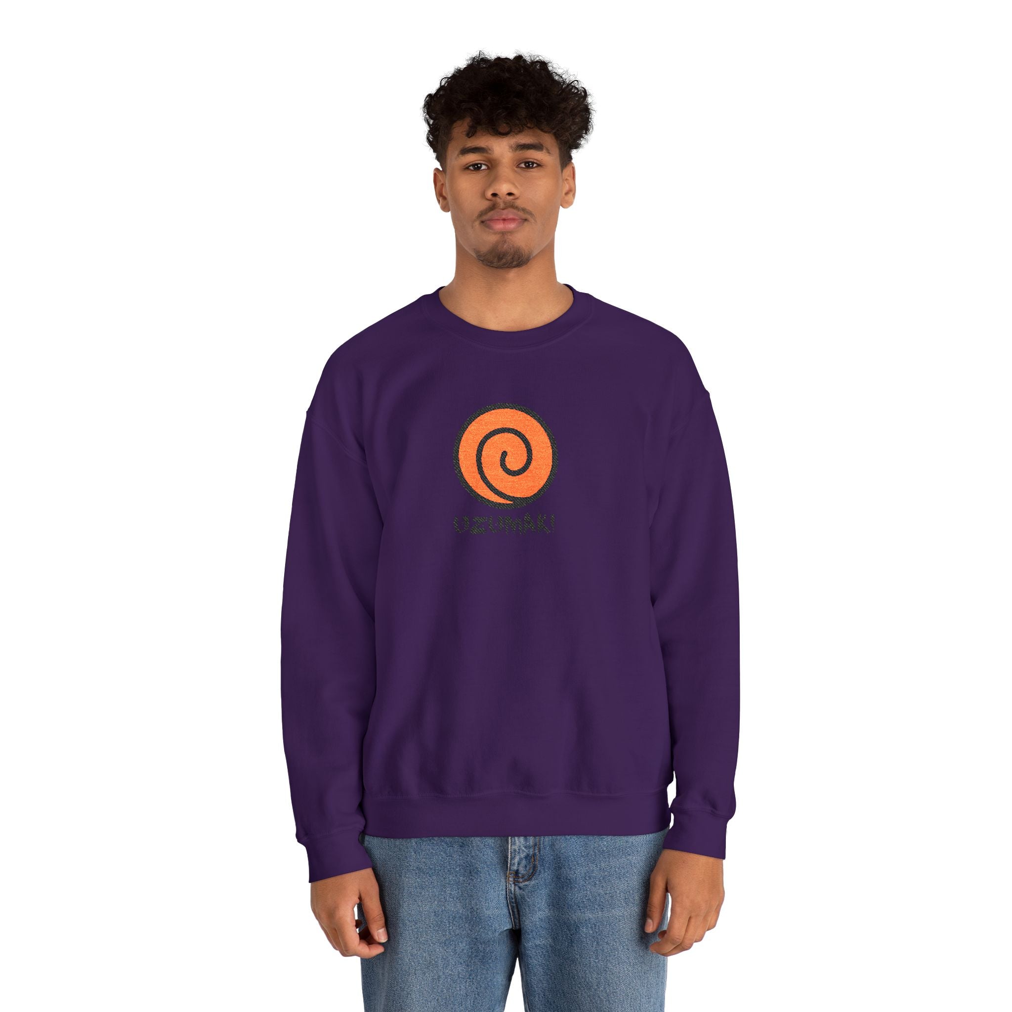 Uzumaki Spiral Crewneck Sweatshirt - Cute Anime-Inspired Logo Crew
