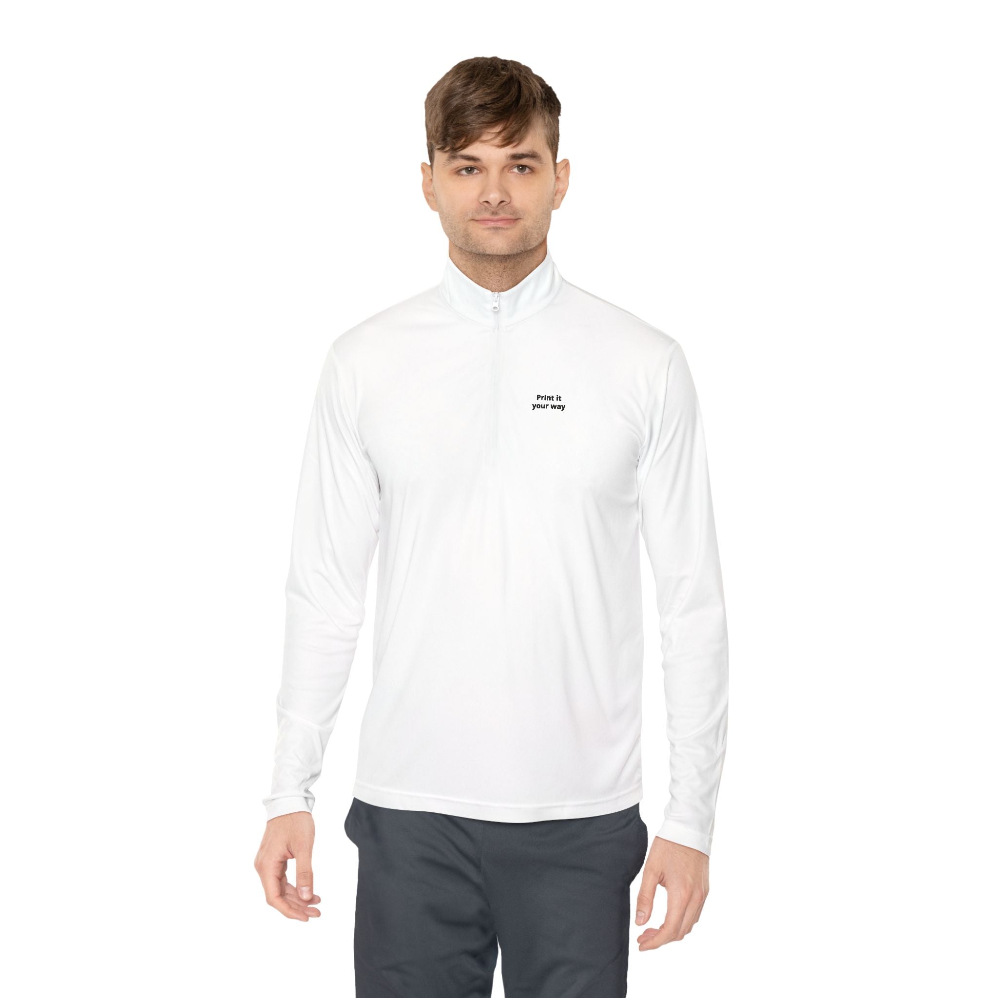 Quarter-Zip Pullover - Custom Text or Logo | Personalize Your Own Chest Print